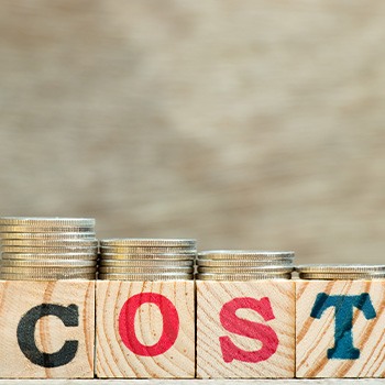 Cost written on wooden blocks