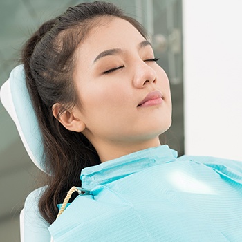 Patient relaxing during sedation dentistry visit